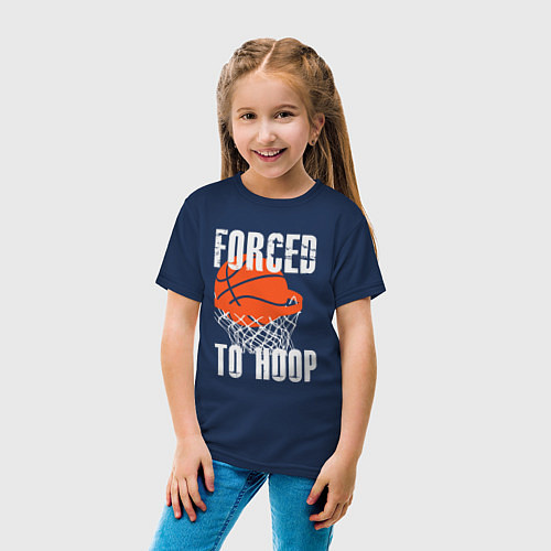 Детская футболка Forced to hoop / Тёмно-синий – фото 4