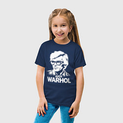 Футболка хлопковая детская Энди Уорхол в стиле стрит-арт, цвет: тёмно-синий — фото 2