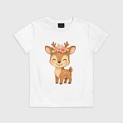 Детская футболка Милый олененок с венком