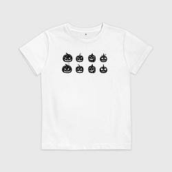 Детская футболка Черные тыквы на Хэллоуин
