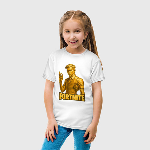 Детская футболка Золотой Мидас Fortnite / Белый – фото 4