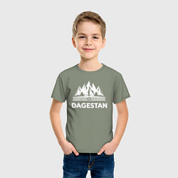 Футболка хлопковая детская Дагестанские горы с узорами, цвет: авокадо — фото 2