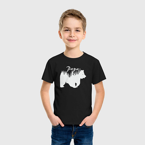 Детская футболка Bear papa / Черный – фото 3
