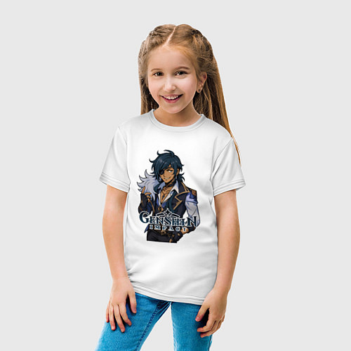 Детская футболка Кейа Genshin Impact / Белый – фото 4