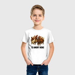 Футболка хлопковая детская Двенадцать злых куриц, цвет: белый — фото 2