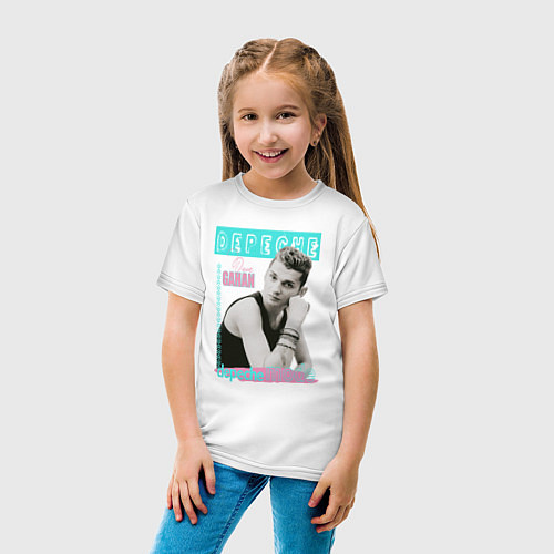 Детская футболка Depeche Mode Dave Gahan - 80s style / Белый – фото 4