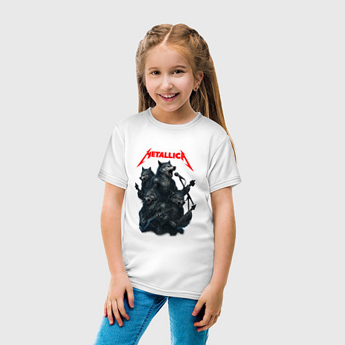 Детская футболка Metallica волки / Белый – фото 4