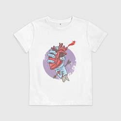 Детская футболка Сердце в руке зомби