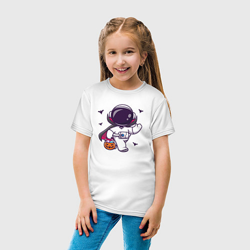 Детская футболка Космонавт с конфетками / Белый – фото 4