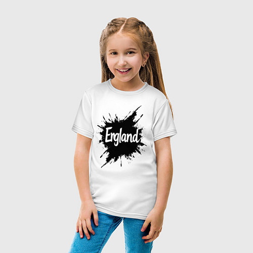 Детская футболка Чернильная Англия / Белый – фото 4