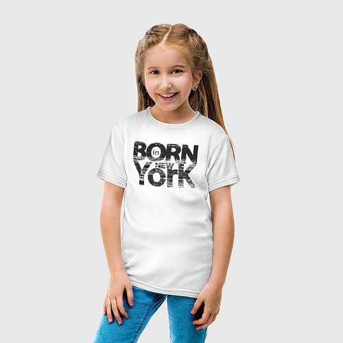 Детская футболка Рождён в Нью-Йорке / Белый – фото 4