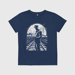 Детская футболка Железнодорожник с тортом