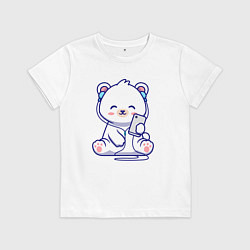 Детская футболка Music white bear