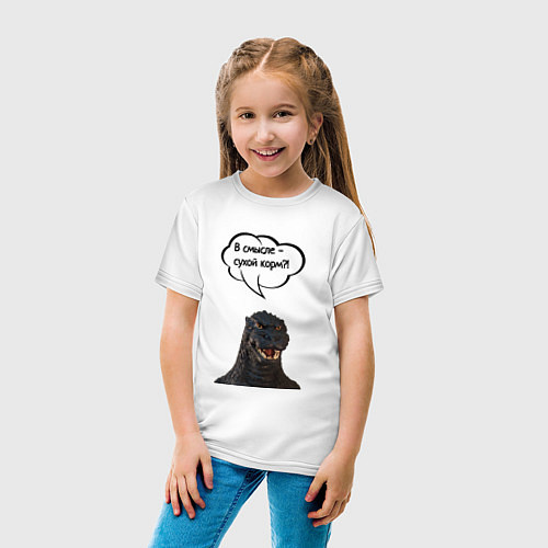 Детская футболка Не люблю сухой корм кот кошка / Белый – фото 4
