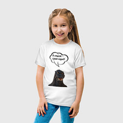Футболка хлопковая детская Не люблю сухой корм кот кошка, цвет: белый — фото 2