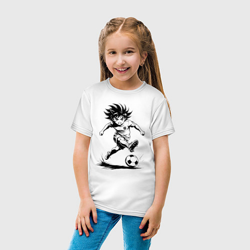 Детская футболка Футбольная атака аниме / Белый – фото 4