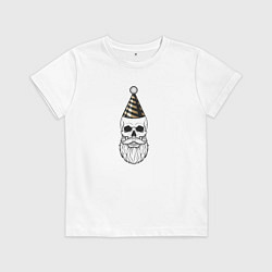 Детская футболка Бородатый череп в колпаке