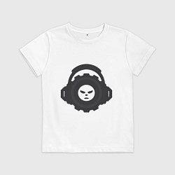 Детская футболка Логотип c лицом и шестернёй в наушниках