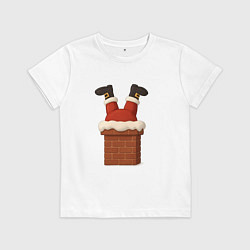 Детская футболка Санта застрял в трубе