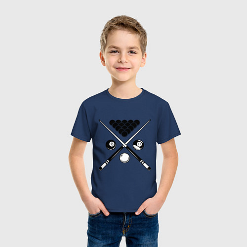 Детская футболка Бильярд (пул) / Тёмно-синий – фото 3