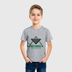Футболка хлопковая детская Billiards tournament, цвет: меланж — фото 2
