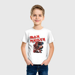 Футболка хлопковая детская Iron Maiden, цвет: белый — фото 2
