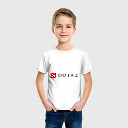 Футболка хлопковая детская Dota 2: Logo, цвет: белый — фото 2