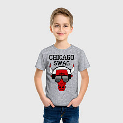 Футболка хлопковая детская Chicago SWAG, цвет: меланж — фото 2