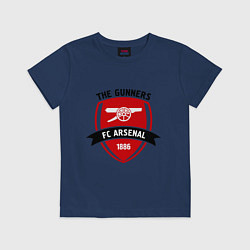 Футболка хлопковая детская FC Arsenal: The Gunners, цвет: тёмно-синий