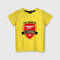 Футболка хлопковая детская FC Arsenal: The Gunners, цвет: желтый