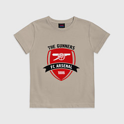 Футболка хлопковая детская FC Arsenal: The Gunners, цвет: миндальный