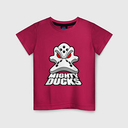 Футболка хлопковая детская HC Anaheim Ducks, цвет: маджента