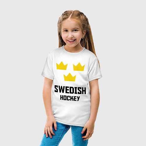 Детская футболка Swedish Hockey / Белый – фото 4