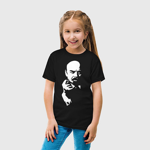 Детская футболка Ленин: фигу вам / Черный – фото 4