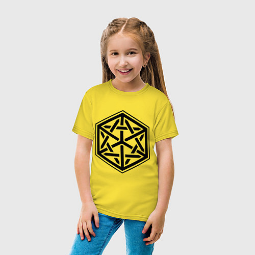Детская футболка Призма Тетрахедрон / Желтый – фото 4