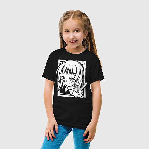 Детская футболка Аниме позитив / Черный – фото 4