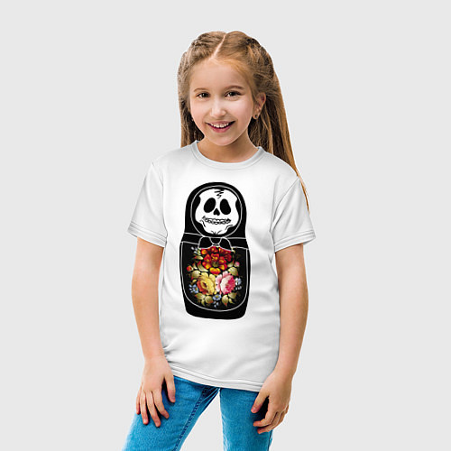 Детская футболка Матрёшка / Белый – фото 4