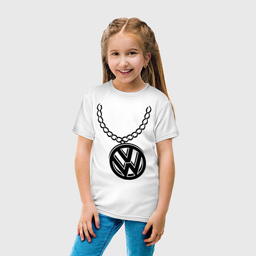 Детская футболка VW медальон / Белый – фото 4
