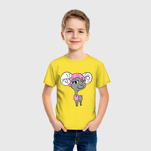 Детская футболка Барашек / Желтый – фото 3