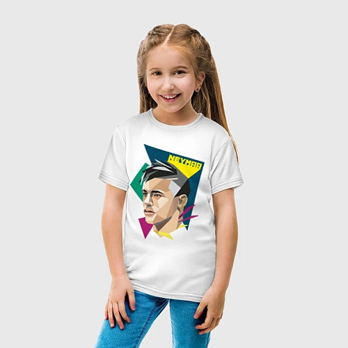 Детская футболка Неймар: фан-арт / Белый – фото 4