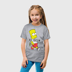 Футболка хлопковая детская Барт Симпсон: Все путем, цвет: меланж — фото 2