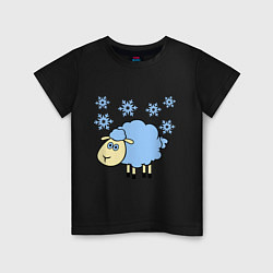 Детская футболка Овечка и снег