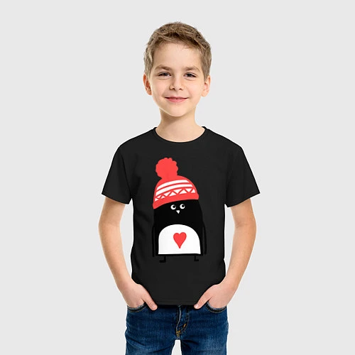 Детская футболка Малый пингвин / Черный – фото 3
