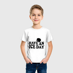 Футболка хлопковая детская Have an ice day, цвет: белый — фото 2