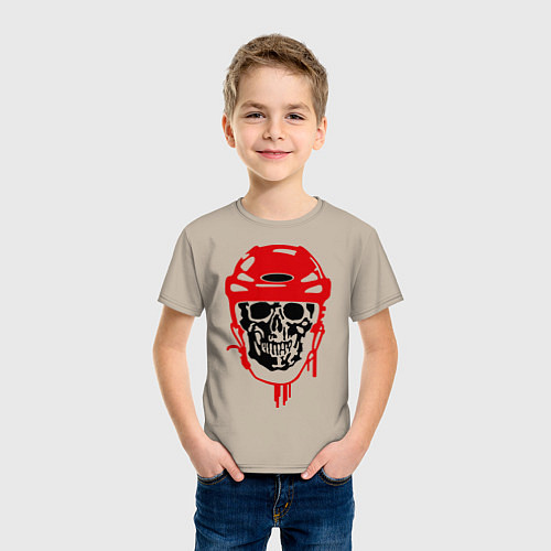 Детская футболка Мертвый хоккеист / Миндальный – фото 3