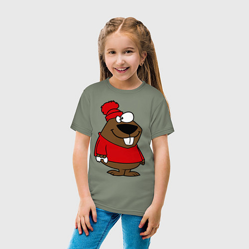 Детская футболка Бобер / Авокадо – фото 4