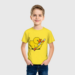 Футболка хлопковая детская Утенок с ружъем, цвет: желтый — фото 2