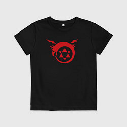 Футболка хлопковая детская Уроборос, гомункул, цвет: черный