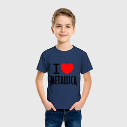 Футболка хлопковая детская I love Metallica, цвет: тёмно-синий — фото 2