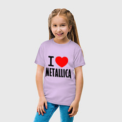 Футболка хлопковая детская I love Metallica, цвет: лаванда — фото 2